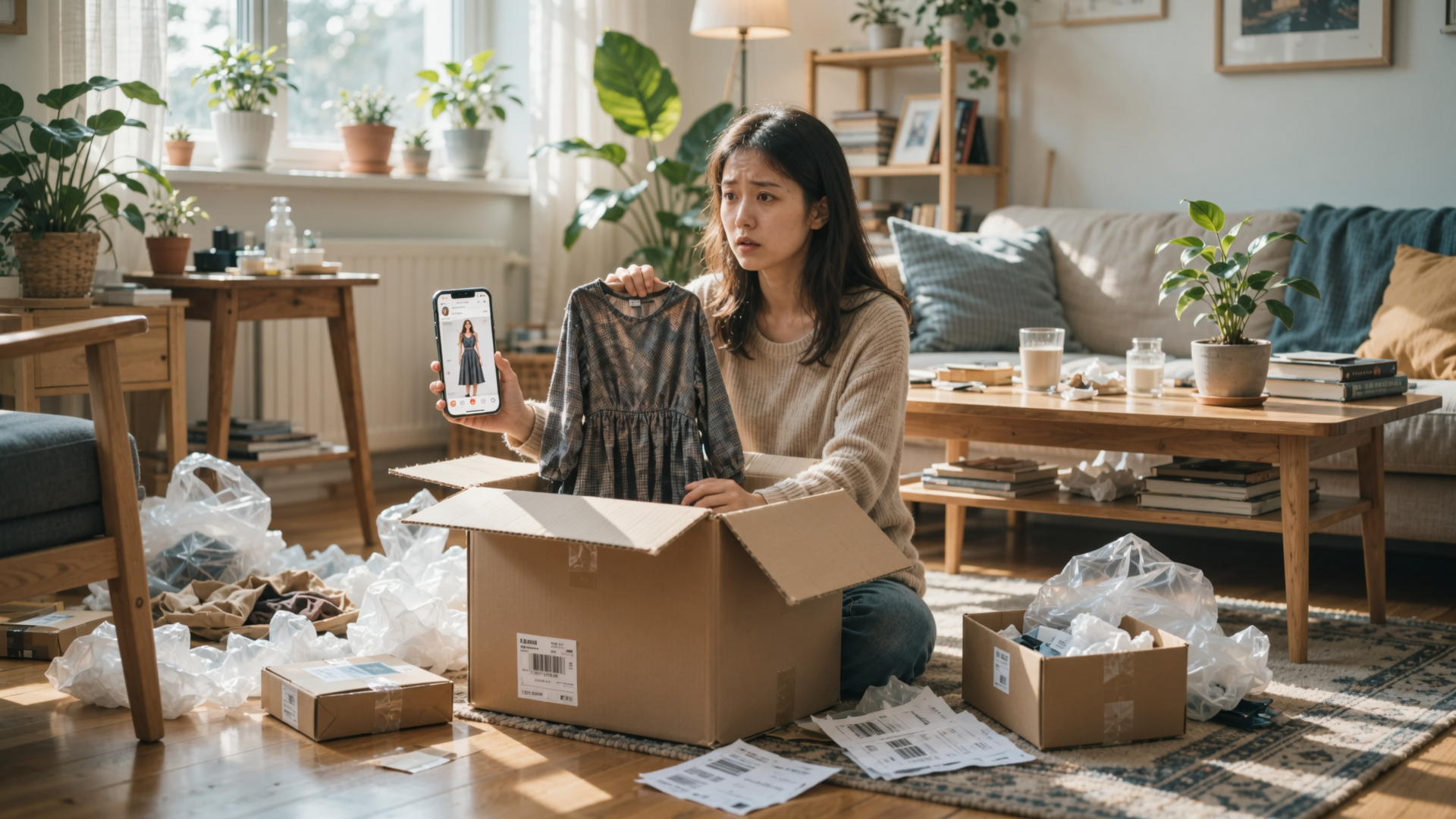 比如:网购商品货不对板且