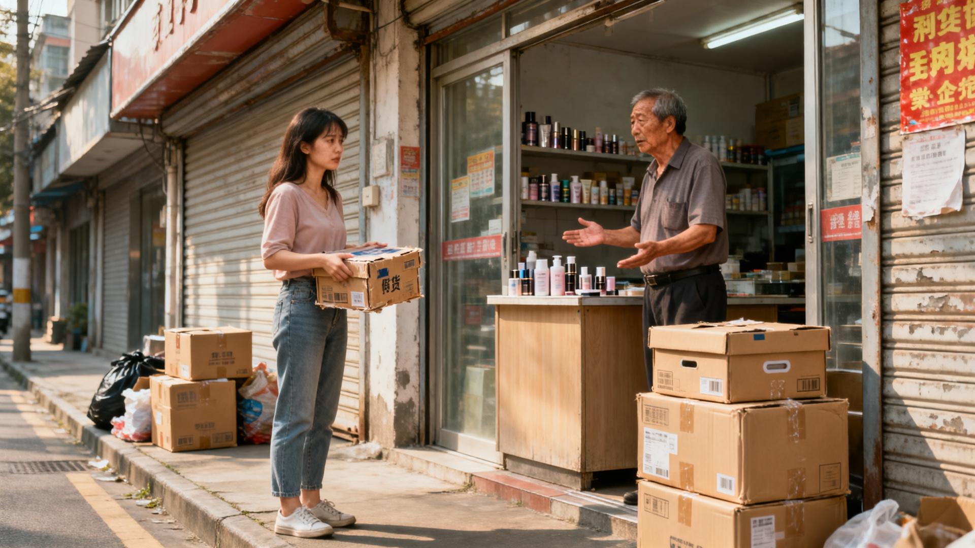 比如网购收到假货、到店理